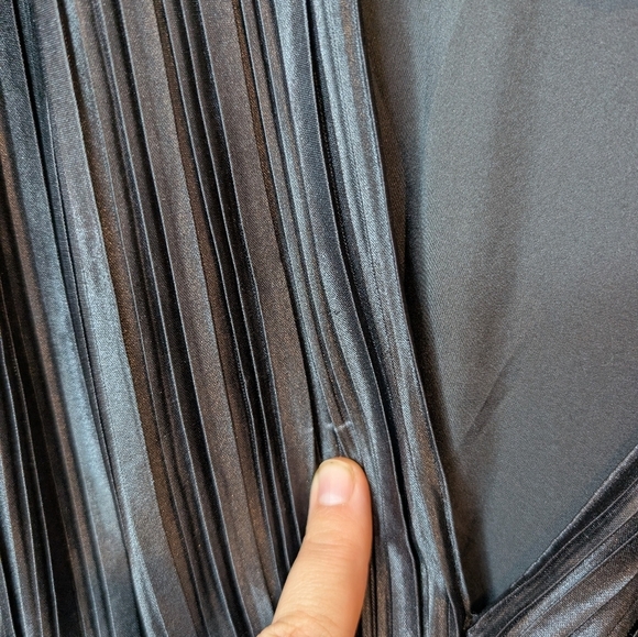 NWT Plus Black Pleated Long Sleeve Ruffle Detail Maxi Dress Size 28 Women - Picture 15 of 16